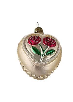 Glasförmchen Herz mit Rose