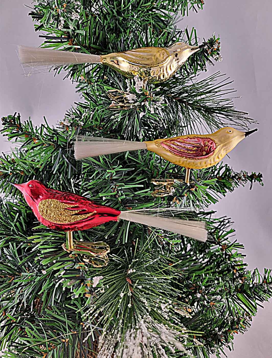 16-173-voegel-3er-set-glasfaserschwanz Vögel 3er Set Glasfaserschwanz