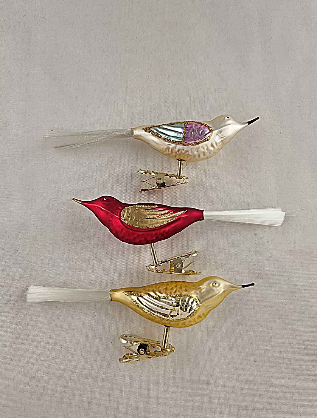 Vögel 3er Set Glasfaserschwanz