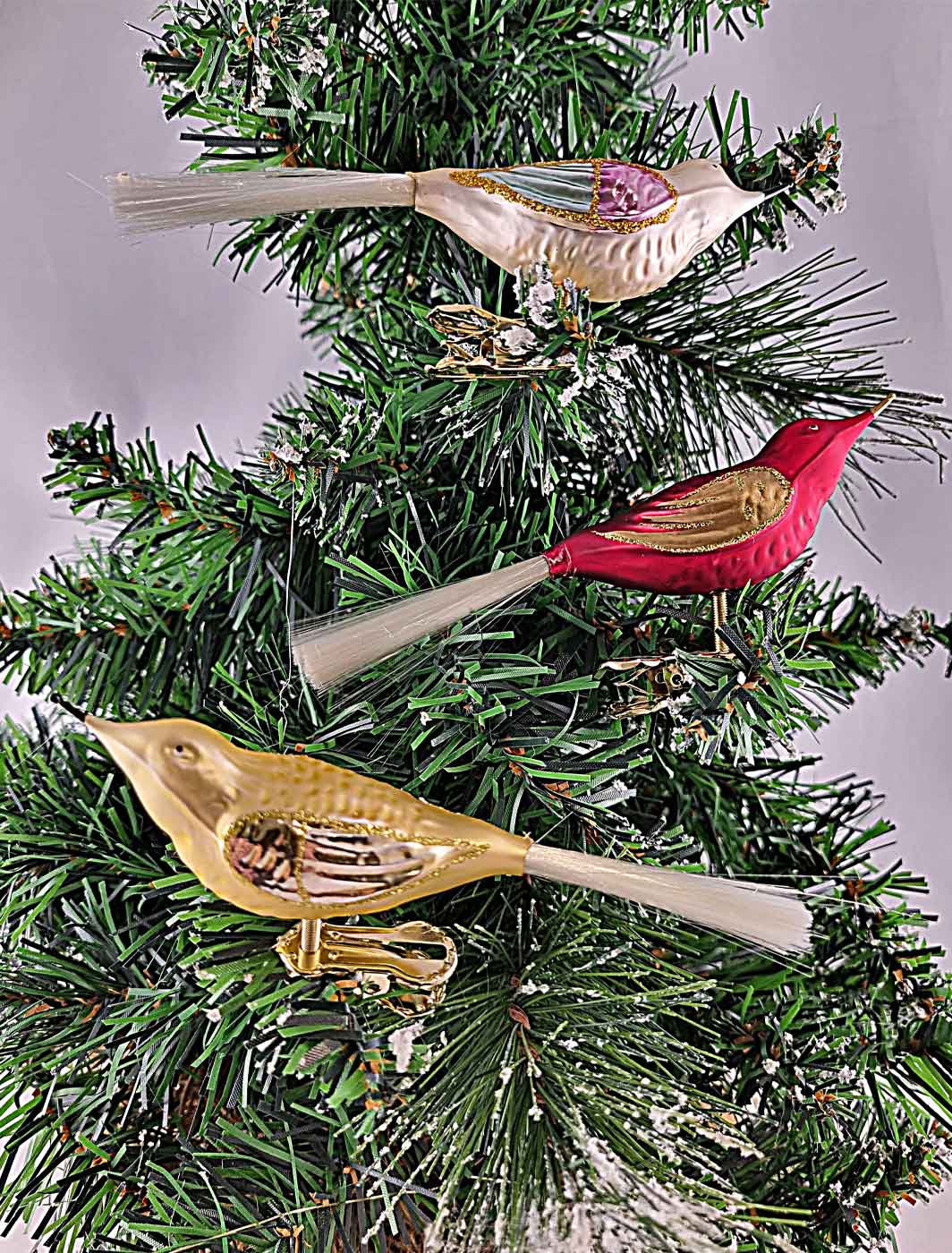 Vögel 3er Set Glasfaserschwanz