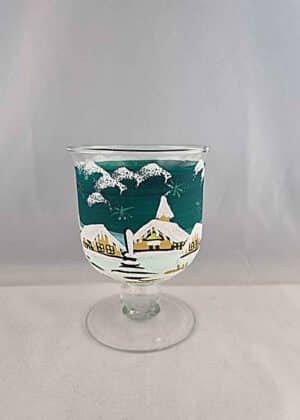 Windlichtbecher mit Fuß grün