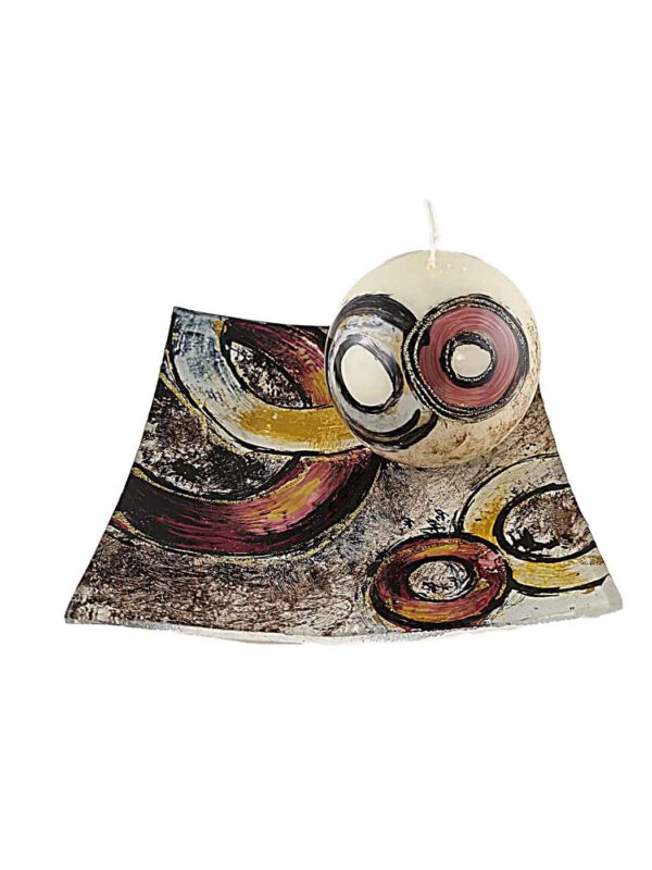 Glasteller Kreise mit Wachskerze