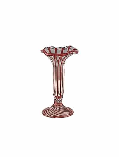 Glasminiatur Vase Fadenglas rot