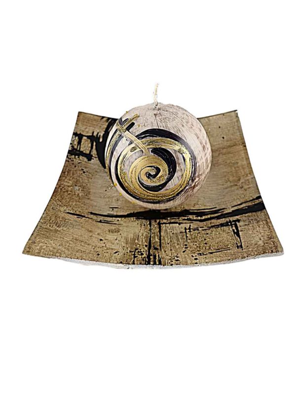 Glasteller Modern mit Wachskerze