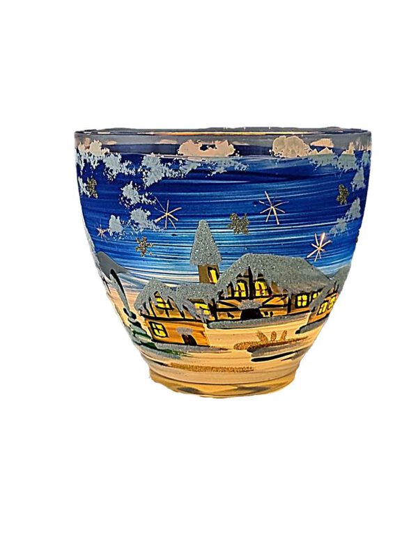 Windlichtbecher blau