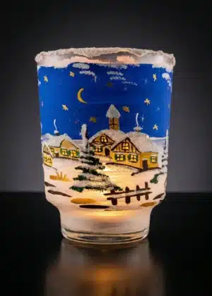 Windlichtbecher blau groß