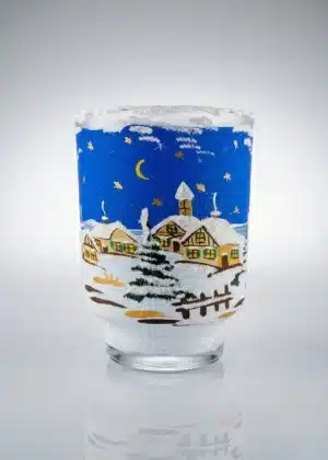 Windlichtbecher blau groß