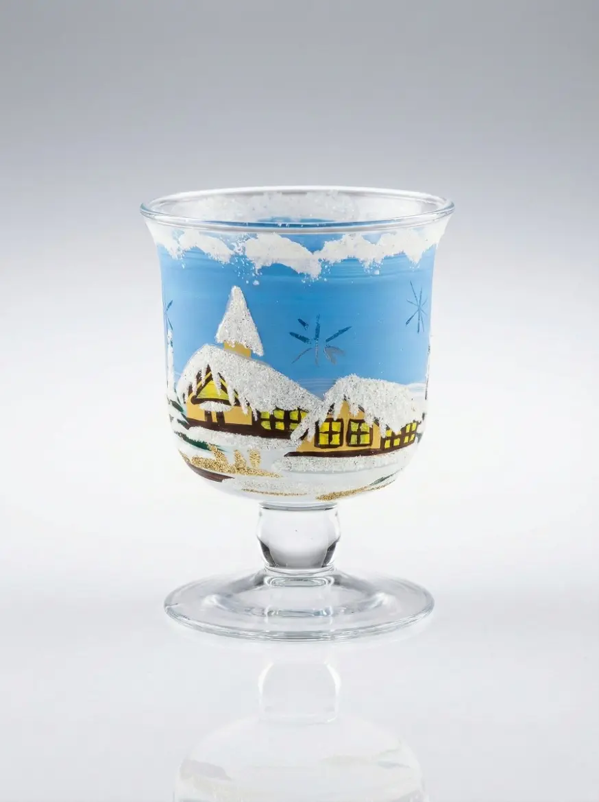 Windlichtbecher mit Fuß klein