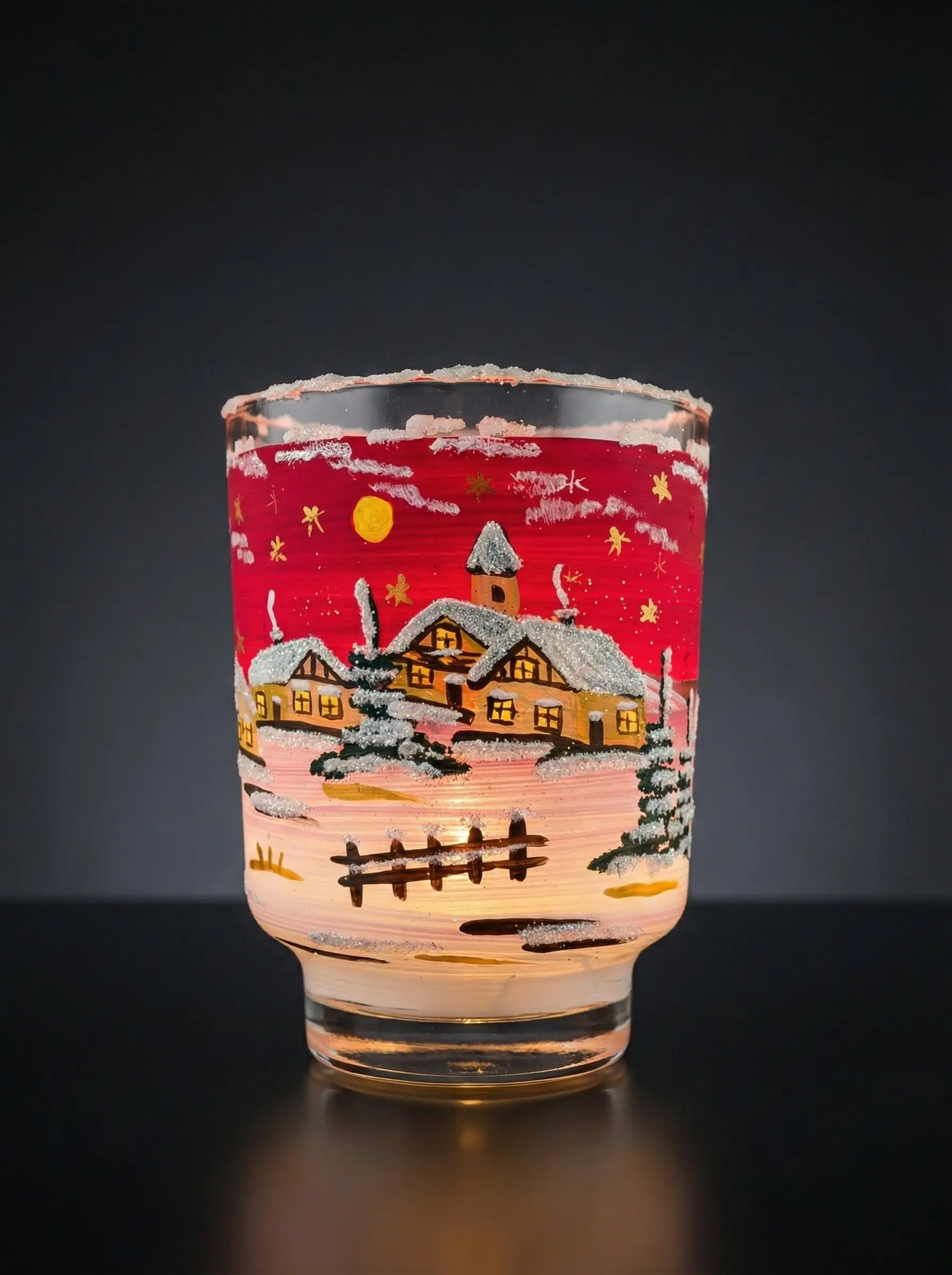 Windlichtbecher rot groß