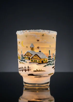 Windlichtbecher beige groß