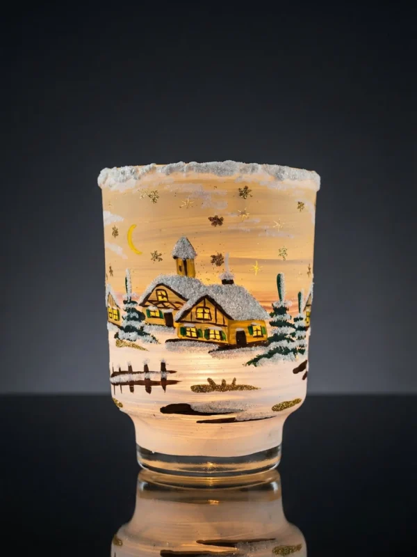 Windlichtbecher beige groß
