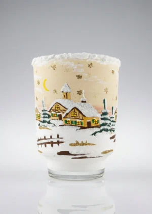 Windlichtbecher beige groß