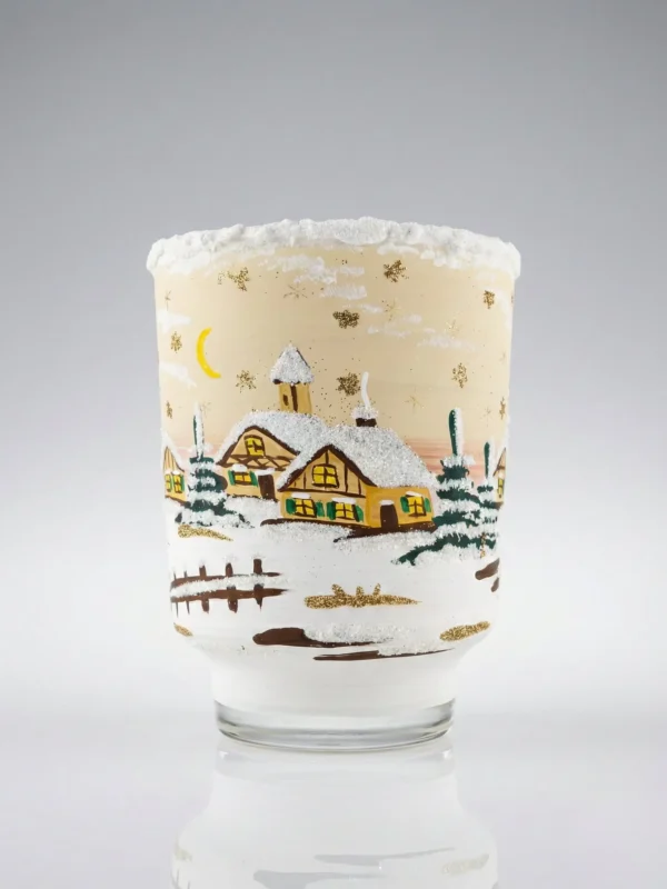 Windlichtbecher beige groß