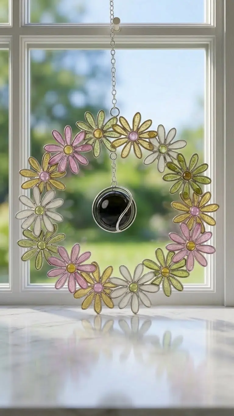 Fensterbild Blumenring