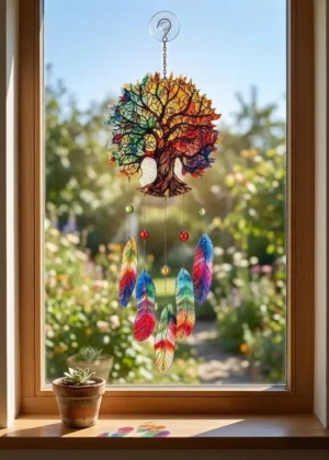 Fensterbild Baum Glas