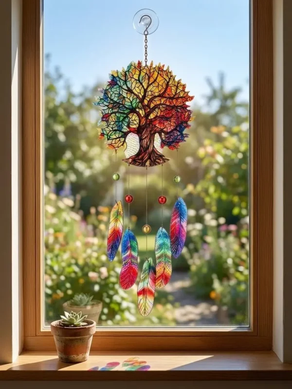 Fensterbild Baum Glas