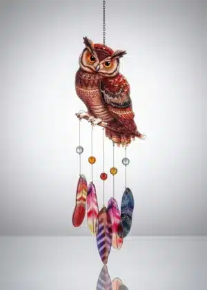 Fensterbild Eule Glas