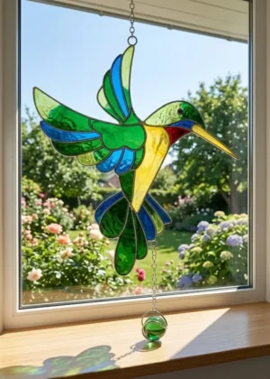 Fensterbild Kolibri grün