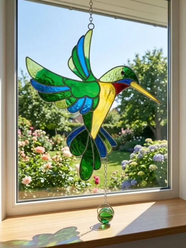 Fensterbild Kolibri grün