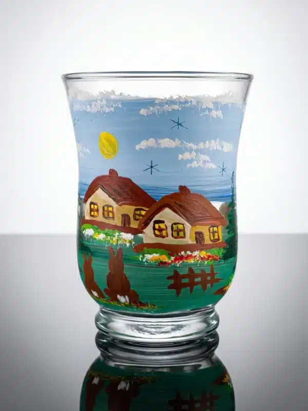 Windlichtbecher blau