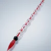 Handgefertigte Lauschaer Glasfeder mit roter Spitze und gedrehtem Schaft